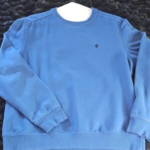 Izod Blue Crewneck Sweater with Ribbed Cuffs